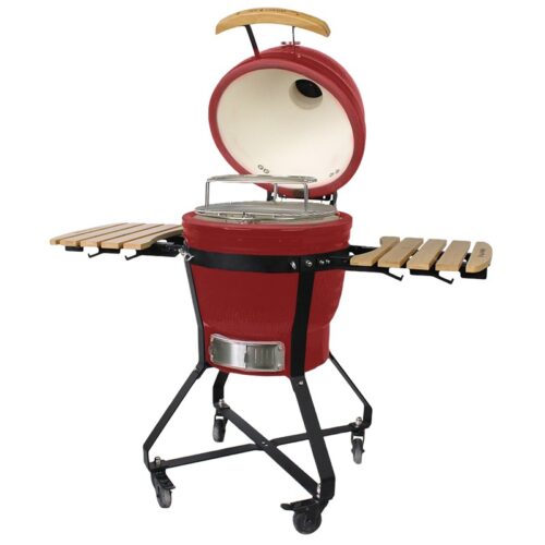 Kamado grilis su priedais Zyle 45 cm, Medium ZY18RLRDSET, raudonas