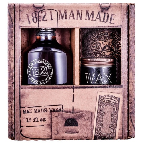 Plaukų ir kūno priežiūros priemonių rinkinys vyrams 18.21 Man Made Duo Gift Box KITWSHSTWAX