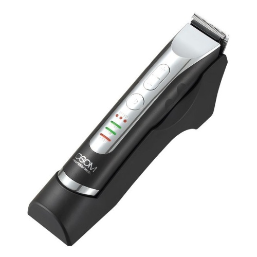 Profesionali plaukų kantavimo mašinėlė - trimeris OSOM Professional Hair Trimmer OSOMHTCHC338, LiFePo4 baterija, 100-240 V, 50/60 Hz, pilkos spalvos