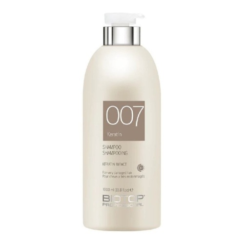 Šampūnas plaukams BIOTOP Professional 007 Keratin Impact Shampoo BIO83428, su keratinu, 1000 ml